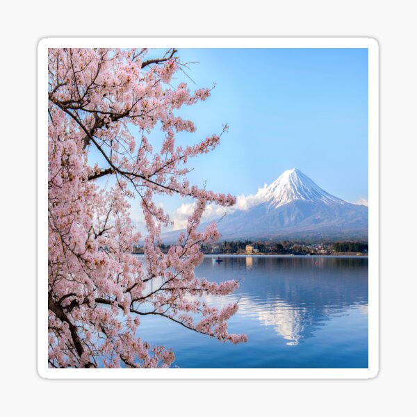 Item preview, Iconic Mount Fuji, Cherry Blossoms, Lake Kawaguchiko. designed and sold by JapaneseArtShop.
