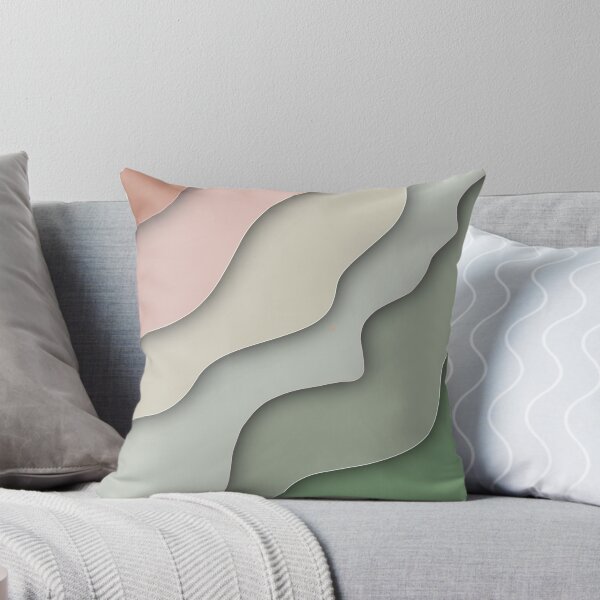 Aperçu de l'œuvre art d'illusion d'optique vert sauge à rose blush, ombre pastel créée et vendue par Amy-elise.