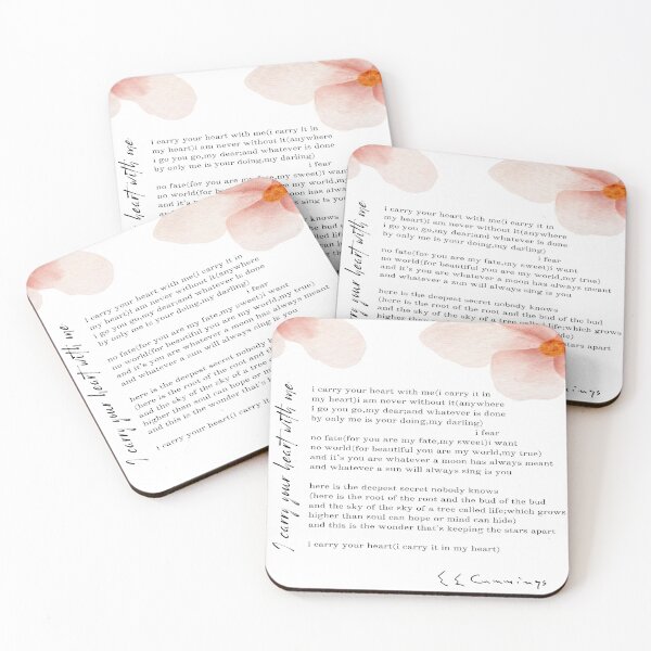 Item preview, EE Cummings I carry your heart with me poem designed and sold by Storyphyle.
