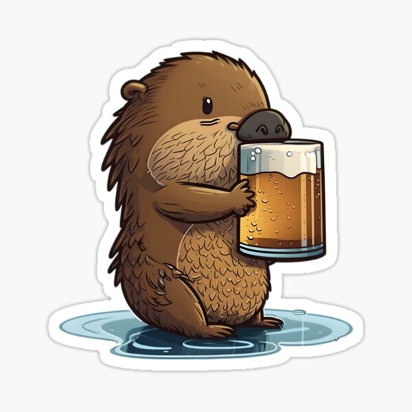 Custom Funny Funky Beaver Drinking Beer T-shirt By Milamaftah