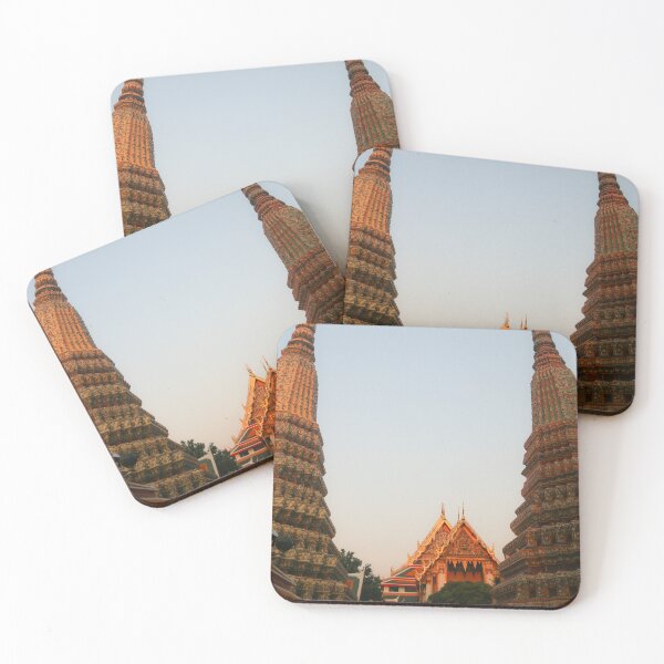 Item preview, Part view from two stupa against clear sky at Wat Pho Buddha temple. designed and sold by kall3bu.