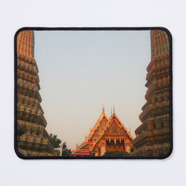 Item preview, Part view from two stupa against clear sky at Wat Pho Buddha temple. designed and sold by kall3bu.