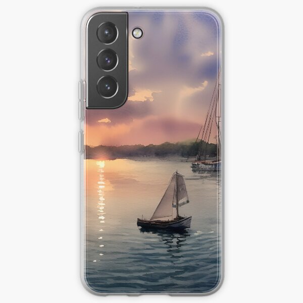 Beautiful sunset over a harbour Samsung Galaxy Soft Case