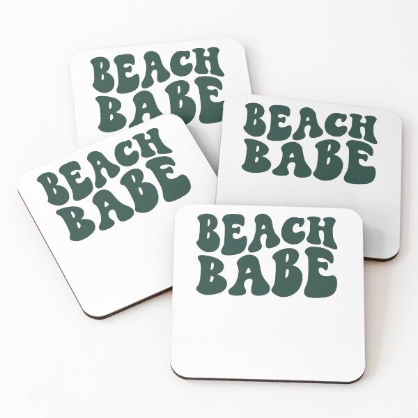 Item preview, Beach Babe Emerald Green Retro Graphic Bridal Party Gifts for Bachelorette Party designed and sold by mysticblvd.