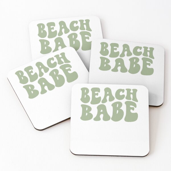 Item preview, Beach Babe Light Sage Green Retro Graphic Bridal Party Gifts for Bachelorette Party designed and sold by mysticblvd.