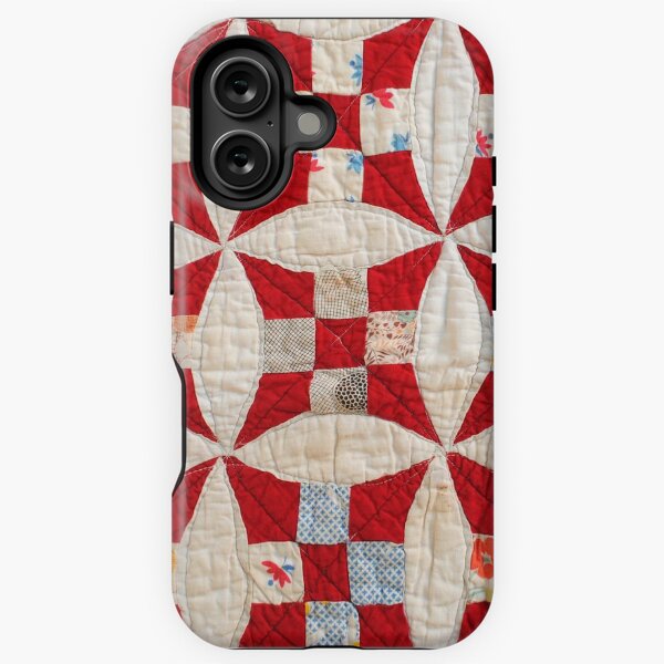 Vista previa del artículo con la obra «Colcha de retazos vintage en rojo y blanco», diseñado y vendido por bluejacaranda.