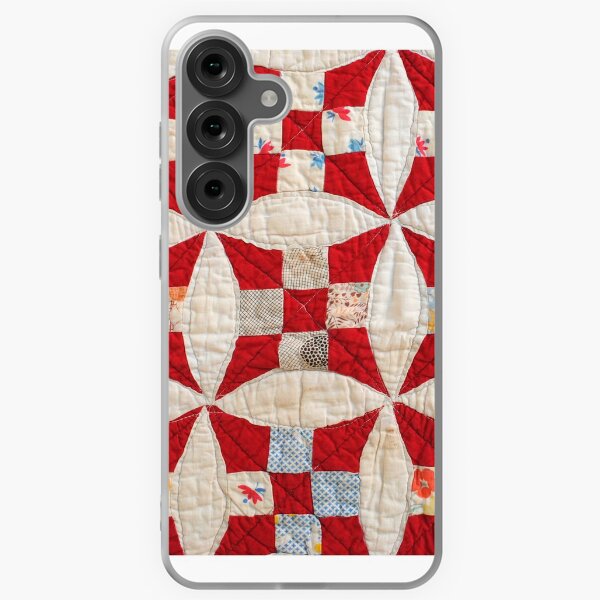 Item preview, Vintage patchwork quilt in red and white designed and sold by bluejacaranda.