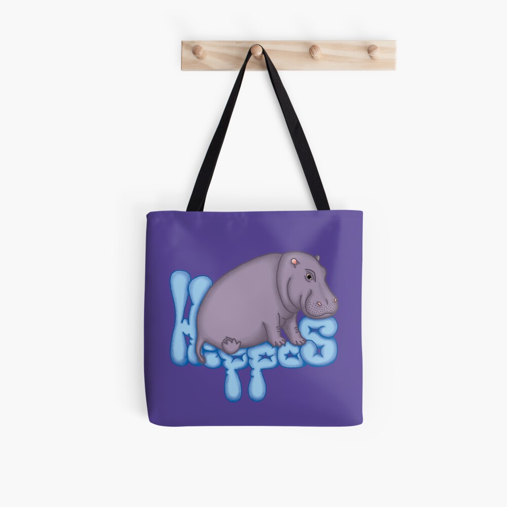 Squashy Hippo - Blue Tote Bag