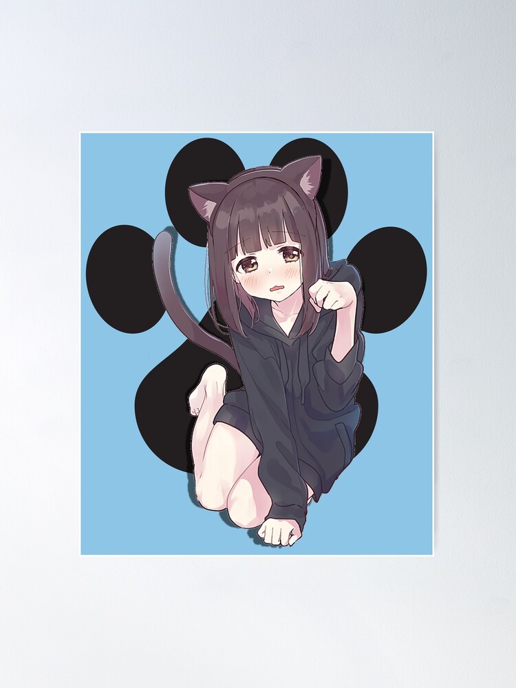Menhera Kurumi-chyperactive idol girl with a cute chibi cat persona, on a  Neo Venus Ark adventure Poster for Sale by ManaliTen