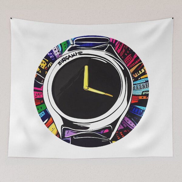 Item preview, Colored watch with gold hands, round format designed and sold by Flairh-Art.