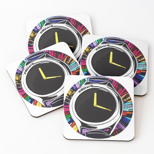 Item preview, Colored watch with gold hands, round format designed and sold by Flairh-Art.