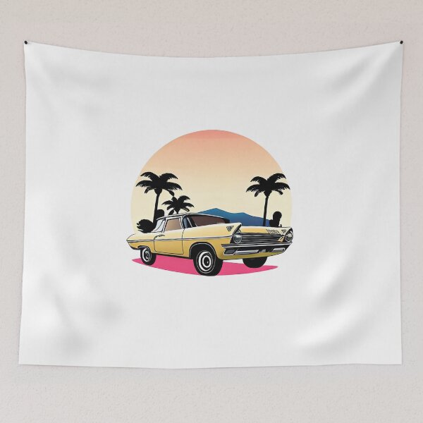 Aperçu de l'œuvre Cartoon touristic retro car illustration. AI generated illustration créée et vendue par IuriiVlasenko.