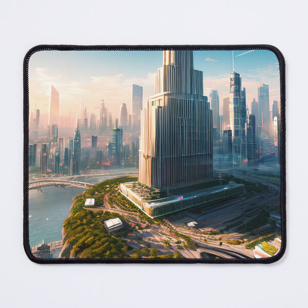Item preview, Utopian Dreams: A Futuristic City at Golden Sunset designed and sold by D3monic.