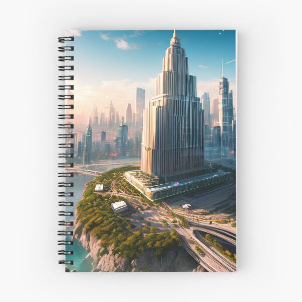 Item preview, Utopian Dreams: A Futuristic City at Golden Sunset designed and sold by D3monic.