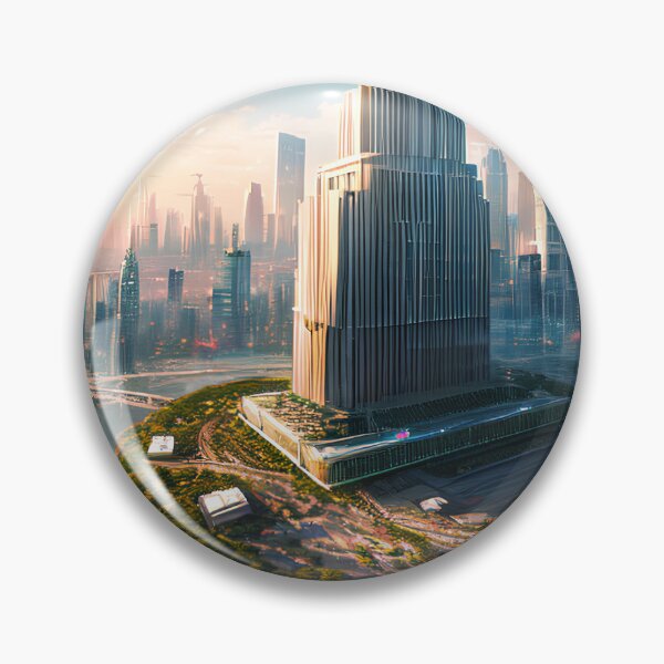 Item preview, Utopian Dreams: A Futuristic City at Golden Sunset designed and sold by D3monic.