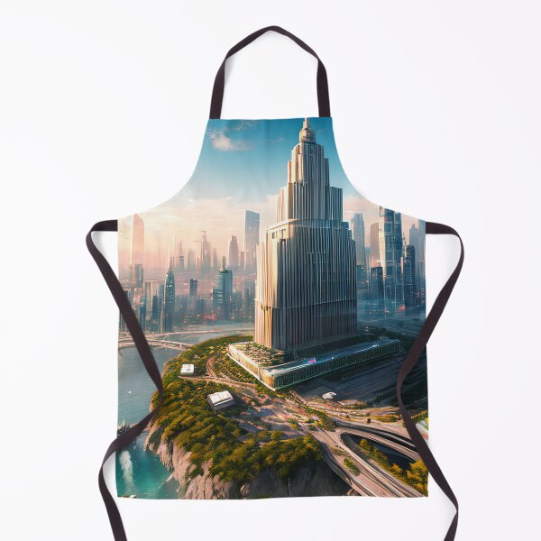 Item preview, Utopian Dreams: A Futuristic City at Golden Sunset designed and sold by D3monic.
