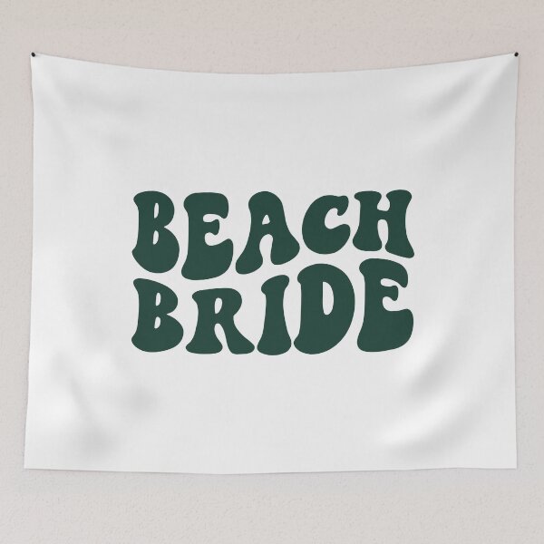 Item preview, Beach Bride Emerald Green Retro Graphic Bridal Party Gifts for Bachelorette Party designed and sold by mysticblvd.