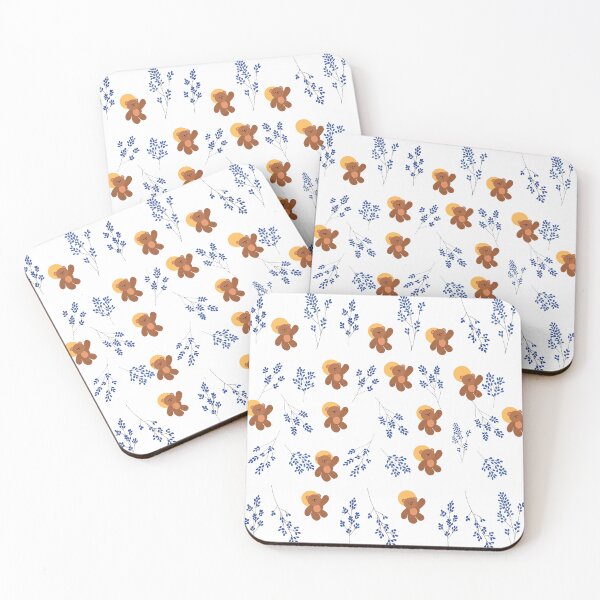 Item preview, Excellent Blue Flower pattern , Blue Flower Aesthetic Pattern: with cute brown bear designed and sold by bestsalernow.