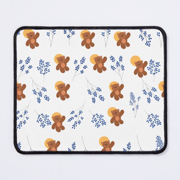 Item preview, Excellent Blue Flower pattern , Blue Flower Aesthetic Pattern: with cute brown bear designed and sold by bestsalernow.