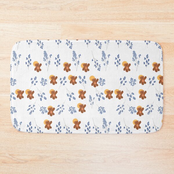 Item preview, Excellent Blue Flower pattern , Blue Flower Aesthetic Pattern: with cute brown bear designed and sold by bestsalernow.