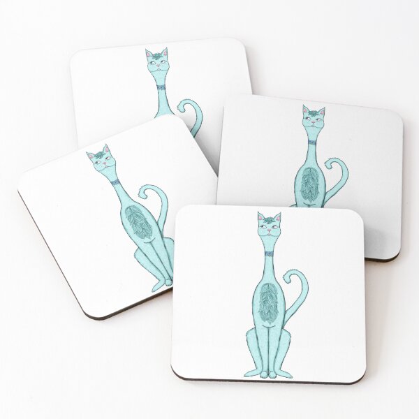 Item preview, Boo Boo Kitty - Atomic Cat - Teal Cat  - Mid Century Cat designed and sold by Crystal Coven Creations.