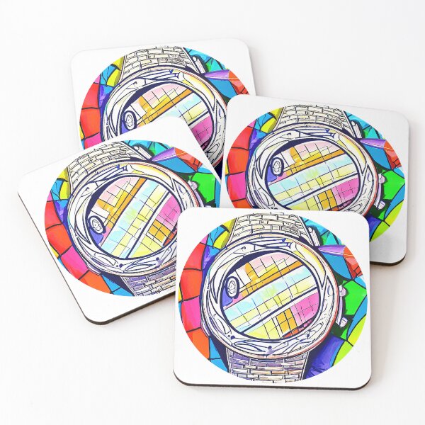 Item preview, Colourful, multicolored and checkered watch, round format designed and sold by Flairh-Art.