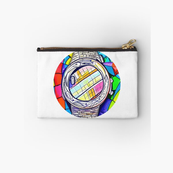 Item preview, Colourful, multicolored and checkered watch, round format designed and sold by Flairh-Art.