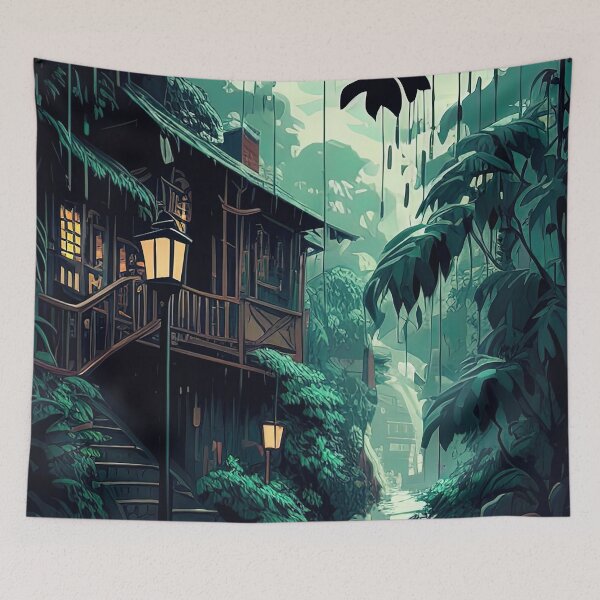 Item preview, Cell shaded jungle village house illustration designed and sold by RK - Shop.