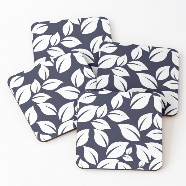 Item preview, Blue and White Leaf Seamless Surface Patterm designed and sold by PBJArt.