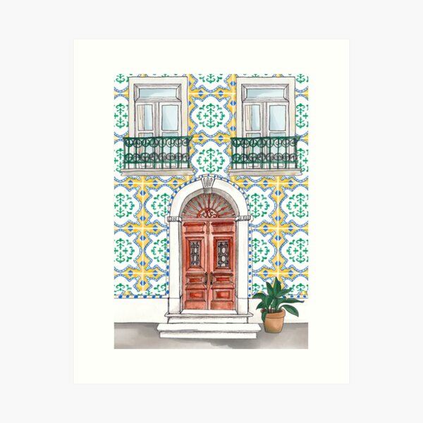 House in Portugal with typical tiles Art Print