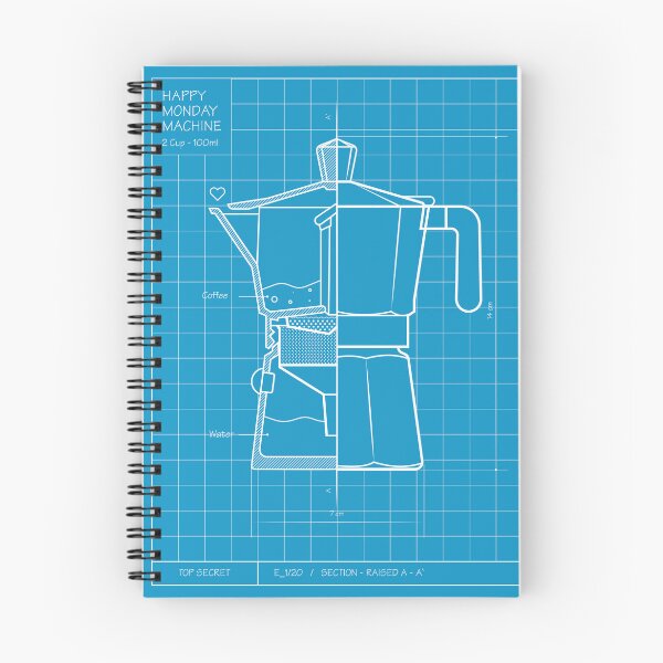 Item preview, Coffee blue print designed and sold by curvilineo.