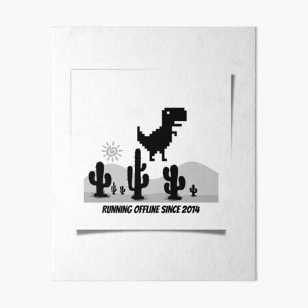 Night Offline T-Rex Game - Google Dino Run Art Board Print for Sale by  Livity