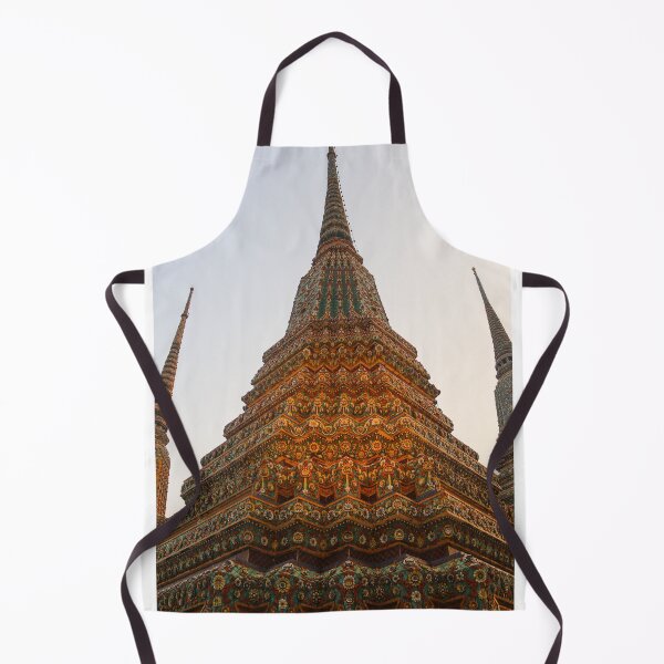 Item preview, Low angle view of a Buddha stupa reaching symmetrical in the clear sky. designed and sold by kall3bu.