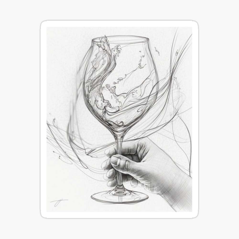 Wine Glass, Vector Sketch Graphic by elalalala · Creative Fabrica