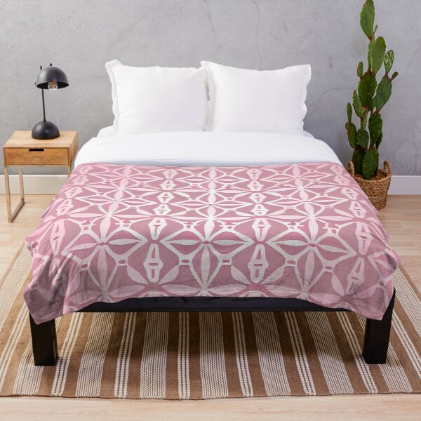 Aperçu de l'œuvre motif géométrique rose et blanc créée et vendue par QuikiPatterns.