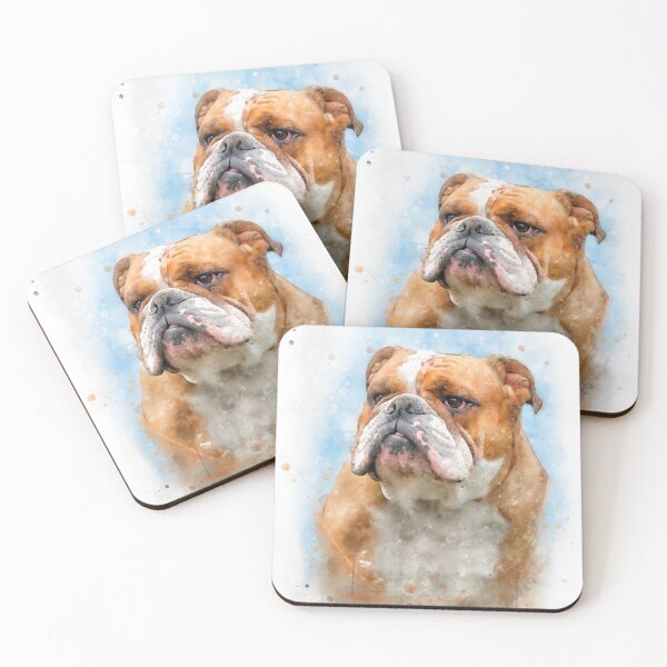Item preview, English Bulldog watercolor designed and sold by PetsArt.