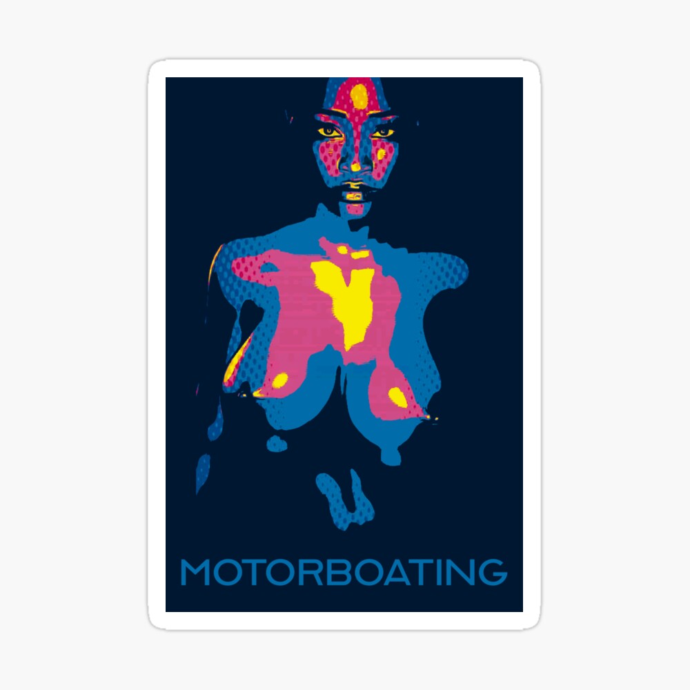 Motorboating Boobies Funny Pop Art Poster for Boat or Boobs Lover