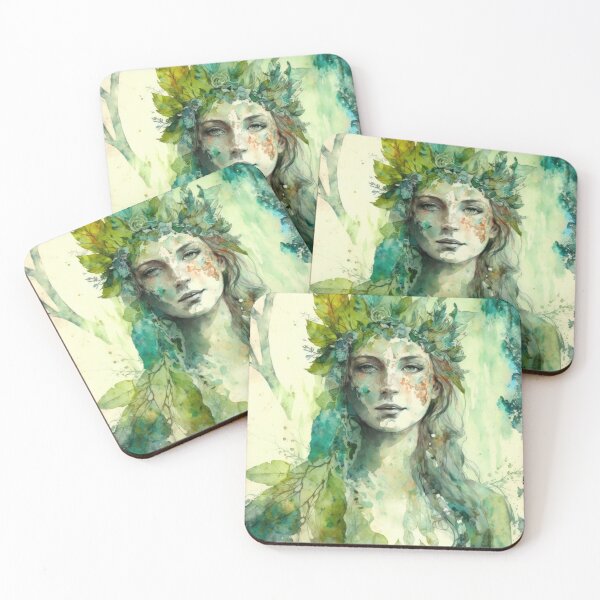 Item preview, Nature Goddess - Woodland Witchy Forest Greenwoman designed and sold by MoonBohemian.