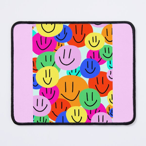 Item preview, Preppy Smiley Faces Rainbow Pastel Colors Wallpaper Aesthetic designed and sold by chloescalli17.