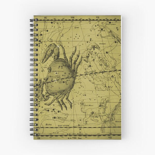 Item preview, Cancer Zodiac Star Constellation Map, Mustard Yellow designed and sold by notsweettea.
