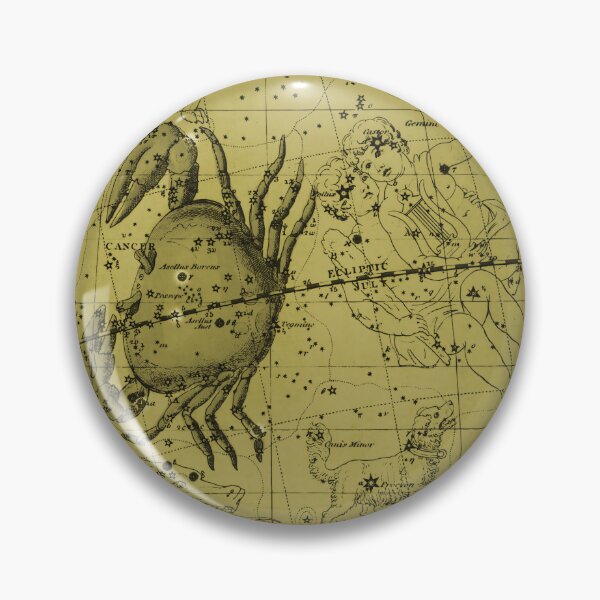 Item preview, Cancer Zodiac Star Constellation Map, Mustard Yellow designed and sold by notsweettea.