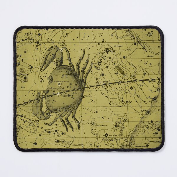 Item preview, Cancer Zodiac Star Constellation Map, Mustard Yellow designed and sold by notsweettea.