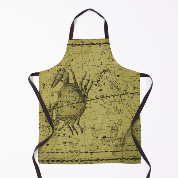 Item preview, Cancer Zodiac Star Constellation Map, Mustard Yellow designed and sold by notsweettea.