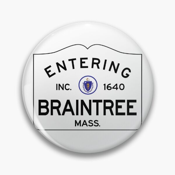 Item preview, Entering Braintree Massachusetts - Old School Mass. Road Sign designed and sold by NewNomads.