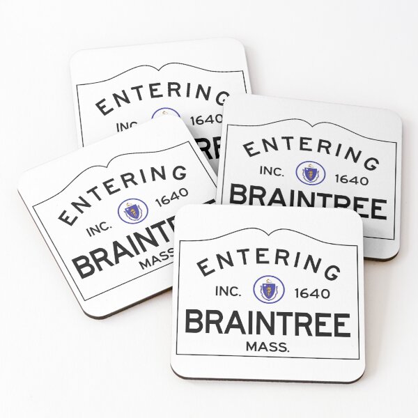 Item preview, Entering Braintree Massachusetts - Old School Mass. Road Sign designed and sold by NewNomads.