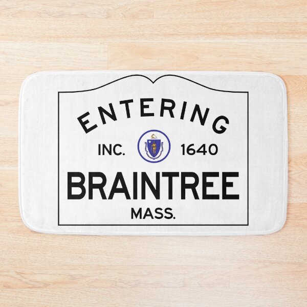 Item preview, Entering Braintree Massachusetts - Old School Mass. Road Sign designed and sold by NewNomads.