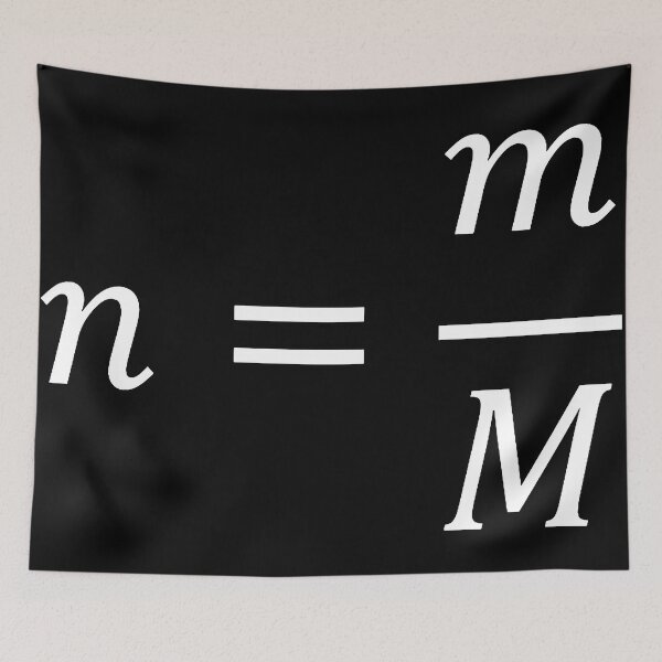Item preview, number of moles formula, chemistry and science designed and sold by NoetherSym.