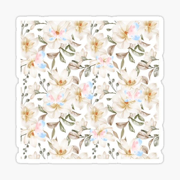 Item preview, Navy and white cherry blossom and watercolor Butterflies pattern designed and sold by bestsalernow.