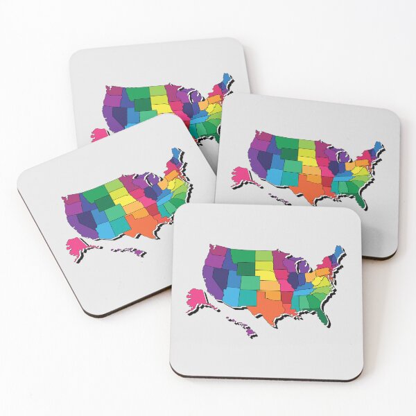 Item preview, colorful USA map designed and sold by sednalafandy79.