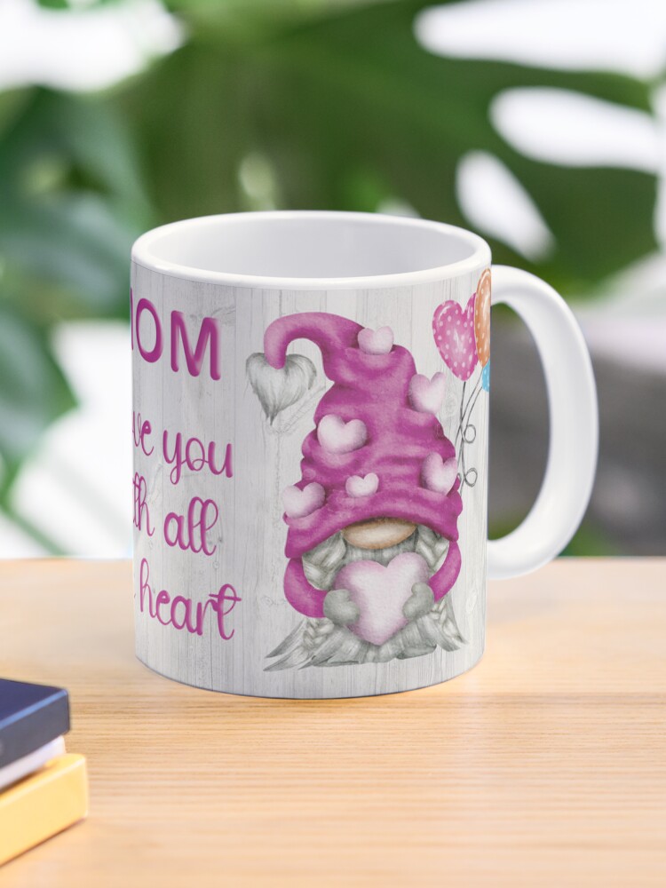 Pink Heart Gnome Mug